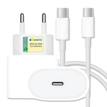 Imagem de Carregador Turbo 30W Cabo Tipo-C Compativel Todos Dispositivos iPhone 15/16 IOS Android Galaxy Carregamento Ultra Rapido Fonte Entrada Tipo-C e Cabo USB-C Premimum Tecnologia Power Delivery