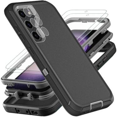 Imagem de YKHJKLEC Capa para Samsung Galaxy S23, com 2 peças [protetor de tela flexível de TPU autorreparável e protetor de lente de câmera] Capa resistente de grau militar 3 em 1 para Galaxy S23 5G 6,1