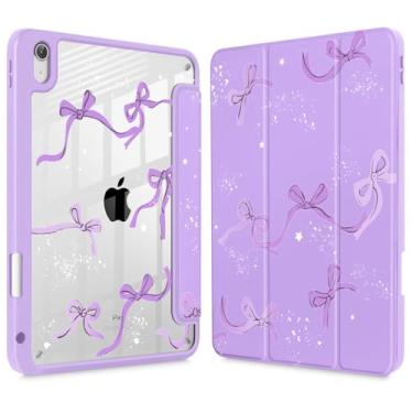 Imagem de Tuiklol Capa para iPad 10ª geração, porta-lápis Buit in Pencil de 10,9 polegadas 2022 com capa à prova de choque, capa traseira transparente transparente, despertar/hibernar automaticamente com iPad