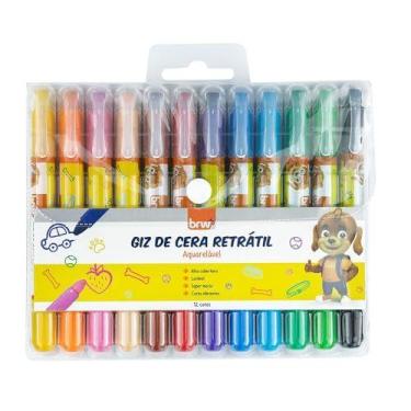 Imagem de Giz De Cera Jumbo Retratil Aquarelavel 12 Cores - BRW