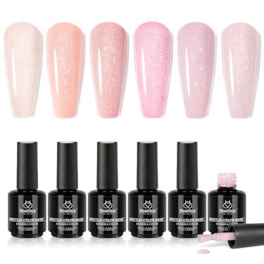 Imagem de beetles Gel Polish Conjunto De Esmaltes Em Base Color, 6 Cores Nude, Revestimento Borracha 5 1, Autonivelante E Fortalecedor Para Unhas Naturais Manicure Francesa