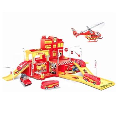Imagem de Pista de Carrinhos Infantil Garagem com Acessórios Bombeiro Maxi Toys