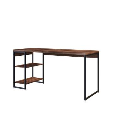 Imagem de Mesa C/estante Baixa 150x64x75cm Com 02 Prateleiras Nogal /