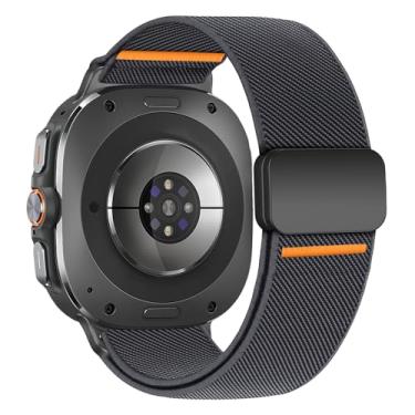 Imagem de Pulseira de nylon elástica para Samsung Galaxy Watch Ultra 47 mm 2025 2024 masculina, estilo paraquedas esportiva/fivela magnética para Samsung Galaxy Watch Ultra 2