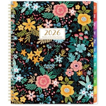 Imagem de Agenda 2025-2026 - 23 x 28 cm, agenda acadêmica 2025-2026, julho de 2025 - junho de 2026, planejamento semanal e mensal com abas mensais, bolso traseiro + papel grosso + encadernação de fio duplo