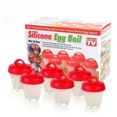 Imagem de Kit Com 6 Forma Magica Para Cozinhar Ovos Fit Água Silicone Egglettes 