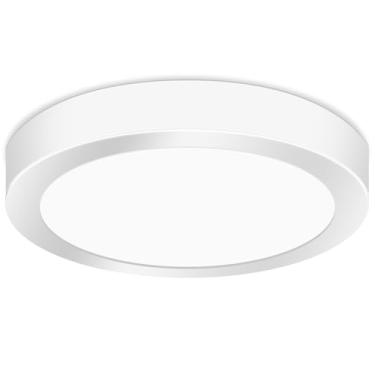 Imagem de Luminária de teto de LED embutida, luminária de fio rígido de 24 W 6500K, equivalente a 230 W, lâmpada branca redonda fina de 230 W para sala de estar, cozinha, varanda, quarto, corredor, porão, 1