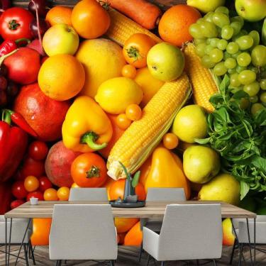 Imagem de Papel de Parede Frutas Legumes Saúde Cozinha Sala Adesivo - 158pcm - A