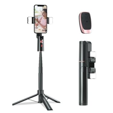 Imagem de Tripé de telefone de rastreamento automático com controle remoto, suporte extensível giratório de 360 para celular, acompanha seu movimento, bastão de selfie de viagem para iPhone, Tiktok, YouTube
