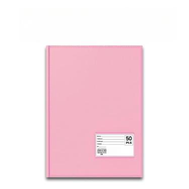 Imagem de Pasta Catálogo Organizadora A4 Com Visor 50 Envelopes Color Documentos Colorida Rosa Bege Pastel(Rosa Bebe)