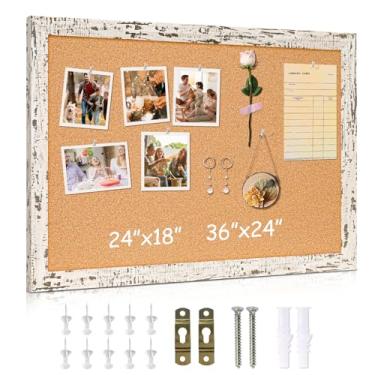 Imagem de DOLLAR BOSS Quadro de cortiça para parede - 91 x 61 cm, quadro de avisos emoldurado de casca de bétula, quadro de cortiça decorativo para decoração de escritório e casa