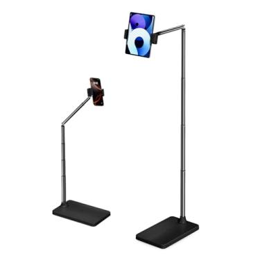 Imagem de Suporte estendido para tablet, suporte giratório 360 para iPad com braço flexível longo, compatível com dispositivos de 4 a 13 polegadas, suporte para cabeceira, sofá, mesa, mesa (preto)