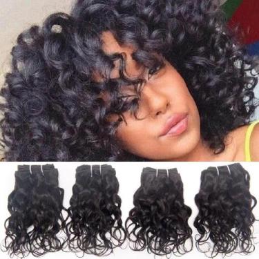 Imagem de Hair Weave cocolove Brazilian Curly 4 pacotes Italian Curl 20 cm