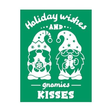 Imagem de Estêncil autoadesivo para tela de seda, gnomos de Natal, estêncil, estêncil de giz, transferências reutilizáveis para pintura em madeira, camiseta, tecido, placa de fazenda