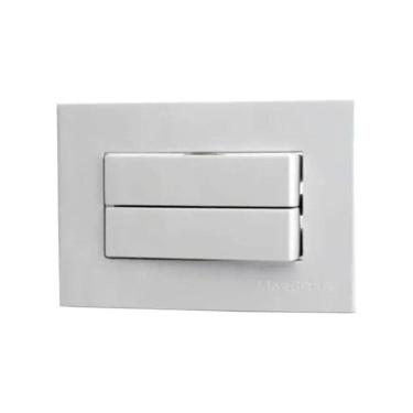 Imagem de Mini Espelho Interruptor Duplo Margirius Móveis Mesas Branco