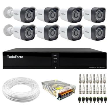 Imagem de Kit 8 Câmeras Bullet Tudo Forte TF 2020 B Full HD 1080p com Visão Noturna 20M Proteção IP66 + DVR Tudo Forte TFHDX 3308 8 Canais