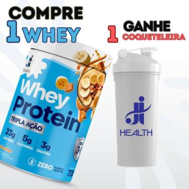 Imagem de Whey Protein com Creatina e Glutamina fórmula tripla ação 720g J I Hea