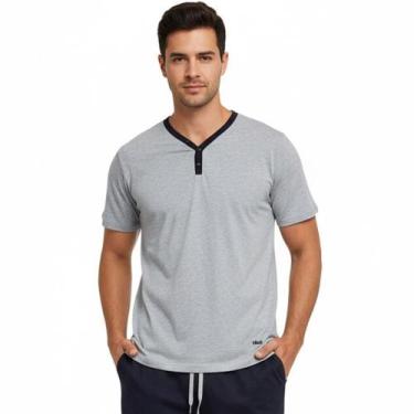 Imagem de Pijama Masculino Curto Gola Y Mash 811.50, Cinza claro, G