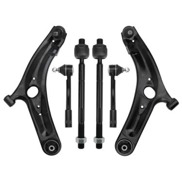 Imagem de IRONTEK Braço de controle inferior dianteiro com junta esférica externa e interna da haste de direção apto para Kia Soul 2012 2013, K642260 K642261 K642261 ES801189 EV800892, kit de suspensão do lado