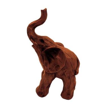 Imagem de Baoblaze Estátua de elefante colecionável, ornamento de coleção, escultura de elefante para escritório, sala de estar, armários, estante, quarto, L