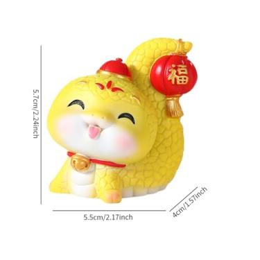 Imagem de Fenteer Escultura de Frutas, Estatueta de Cerâmica, Coleção de Decoração, Artesanato, Ornamento Delicado, Estátua de Mesa, Desenho Animado, Cobra, Resina, Enf