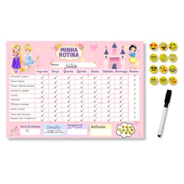 Imagem de Quadro de Incentivo Infantil Magnético Tema Princesas – Rotina Educativa Opfy A4