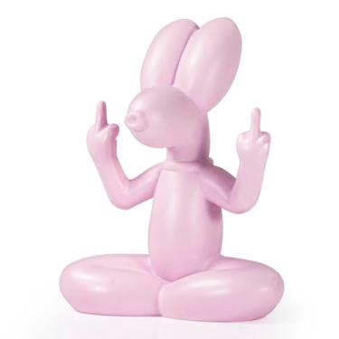 Imagem de zimiliz Bonecos engraçados de resina de dedo médio para cães, presentes de decoração de escritório para amigos, estátuas de cachorro de balão fofas para prateleira de casa, mesa, quarto e banheiro