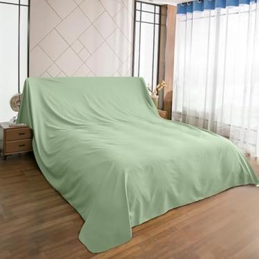 Imagem de SXYMTSW Pano de proteção contra poeira de móveis, capa de cinza respirável para casa, capa de poeira leve, para sofá, cadeira, cama, armário (tamanho: 120 x 200 cm (47,2 x 78,7 polegadas), cor: verde)