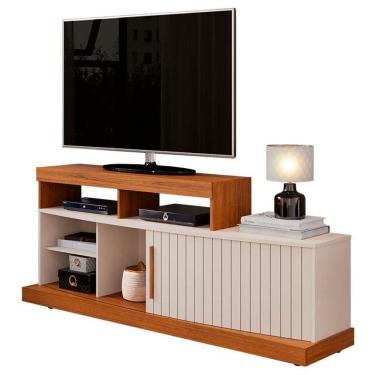 Imagem de Rack Bancada Para Sala Valle Freijó Off White - Dj Móveis