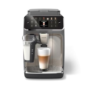 Imagem de PHILIPS Series 4400 - Máquina de café expresso LatteGo totalmente automática, tecnologia SilentBrew, início rápido. Café aromático de feijão recém-moído, 12 bebidas quentes e geladas, cromado