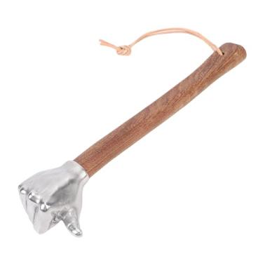 Imagem de YOUTHINK Martelo de Cabeça de Aço Inoxidável, Cabo de Madeira, Construção Antiderrapante, Martelo de Punho Decorativo, Arte Colecionável para Construção Doméstica, Jardinagem, Uso (Cabeça do polegar)