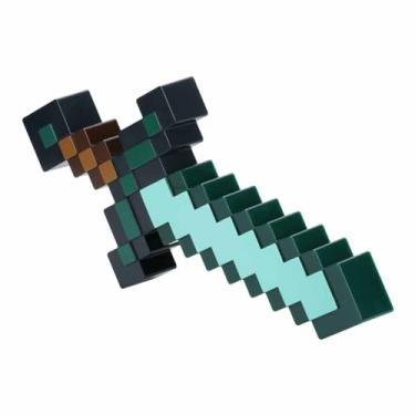 Imagem de Luz de espada de diamante oficialmente licenciada pela Minecraft, 3 modos de iluminação dinâmicos e reativo à música, montagem na parede ou decoração de mesa de destaque por Paladone
