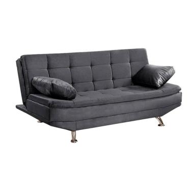 Imagem de Sofá Cama Valencia 3 Lugares Reclinável Veludo Cinza Speciale Home Cinza