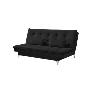 Imagem de Sofá Cama Casal Berlim 190cm Design Moderno Veludo Preto