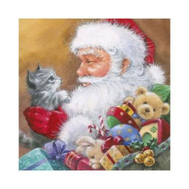 Imagem de Guardanapo Papai Noel com Gatinho Ti-Flair  33x33cm
