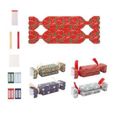 Imagem de 4 peças de caixa de dinheiro de Natal para puxar dinheiro, porta-dinheiro de Natal faça você mesmo, caixa surpresa engraçada, caixa de presente para crianças e adultos com 40 sacos transparentes