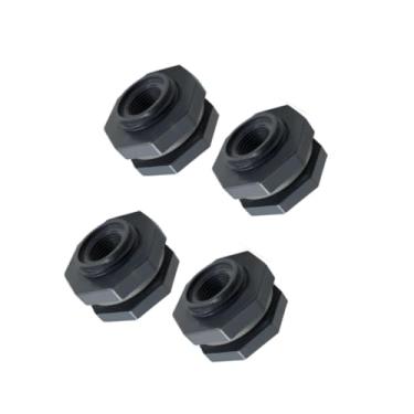 Imagem de 4 peças de encaixe de anteparo de plástico de 1/2 polegada, conector de tanque de água rosqueado para tubos de chuva, aquários, adaptador de mangueira de balde, lagoas, piscinas