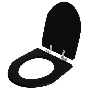 Imagem de Tampa De Vaso Com Amortecedor Gunna Preto Para Bacia Eternit