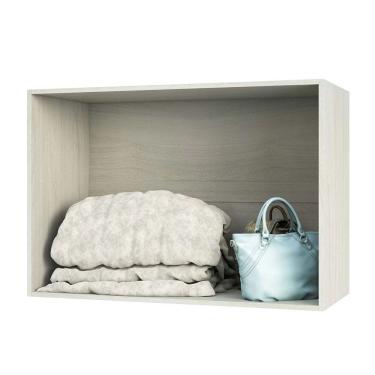 Imagem de Maleiro Closet Prime Legno Crema Sem Porta 0,97 Cm Ponte Solteiro Luciane Móveis