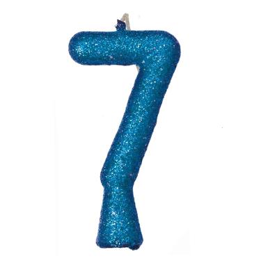 Imagem de Vela De Aniversário Puro Glitter Azul Modelo 7