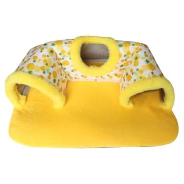 Imagem de Fxzqgnh Túnel Escondido para Porquinhos-da-índia, Tubo de Brincar com Casinha Quentinha, Túnel de Brinquedo para Pequenos Animais Como Hamsters, Amarelo