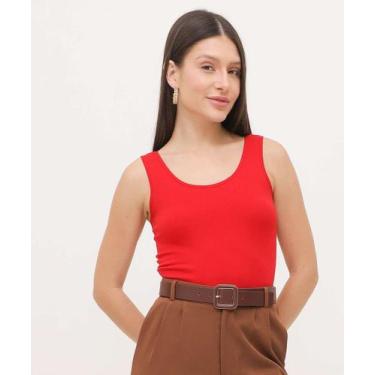 Imagem de Blusa Regata Feminina Sem Costura Canelada Marisa-49010, Vermelho, GG