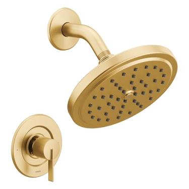 Imagem de Moen T2262EPBG CIA Collection Posi-Temp Rain 1 alça com kit de acabamento de torneira apenas para chuveiro de desempenho ecológico, válvula necessária, ouro escovado