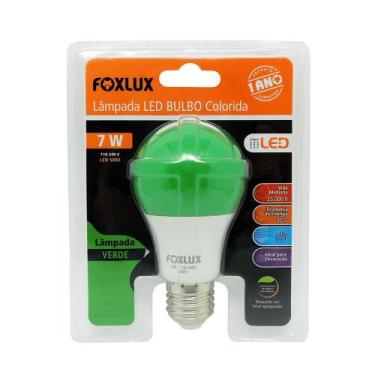 Imagem de Lampada led bulbo colorida 7w verde foxlux 