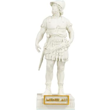 Imagem de Estátua Menelau Rei da Lacedemónia - Herói Grego (Cor Mármore Dourado)