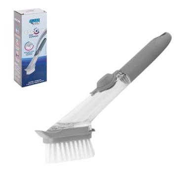 Imagem de Escova Multiuso com Dispenser, PP, 40ml, 24cm, Reservatório Integrado para Detergente, Cerdas Resistentes, Design Ergonômico