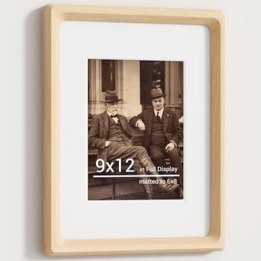 Imagem de Molduras de 22 x 30,5 cm, bordo natural, de madeira original, feito à mão, com tapete para exibição de fotos de formatura de 15 x 20 cm, imagem de família, foto de casamento, foto, certificado de mesa