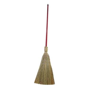 Imagem de Kit Com 3 Vassoura Caipira De Palha Reforçada Cabo Encapado