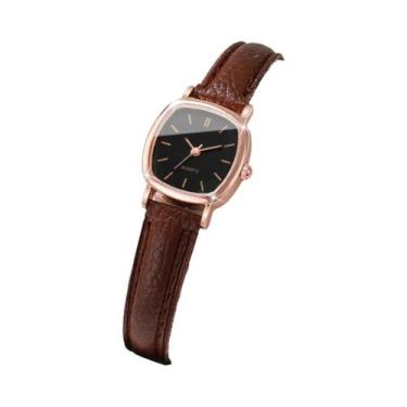 Imagem de Relógio De Pulso Feminino Com Mostrador Pequeno, Pulseira De Couro Sim