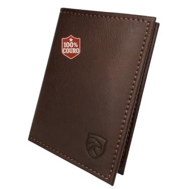 Imagem de Carteira Masculina de Couro Legítimo Slim com Porta Cartões e Documentos, Carteira Masculina Dobrável Clássica para Uso Diário